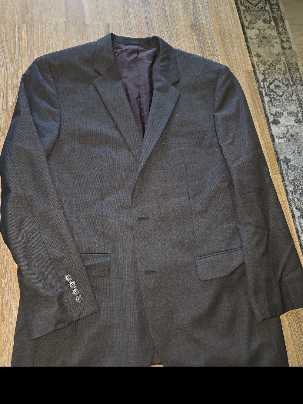 Hugo Boss Men's Charcoal Gray Two-Button Suit Jacket